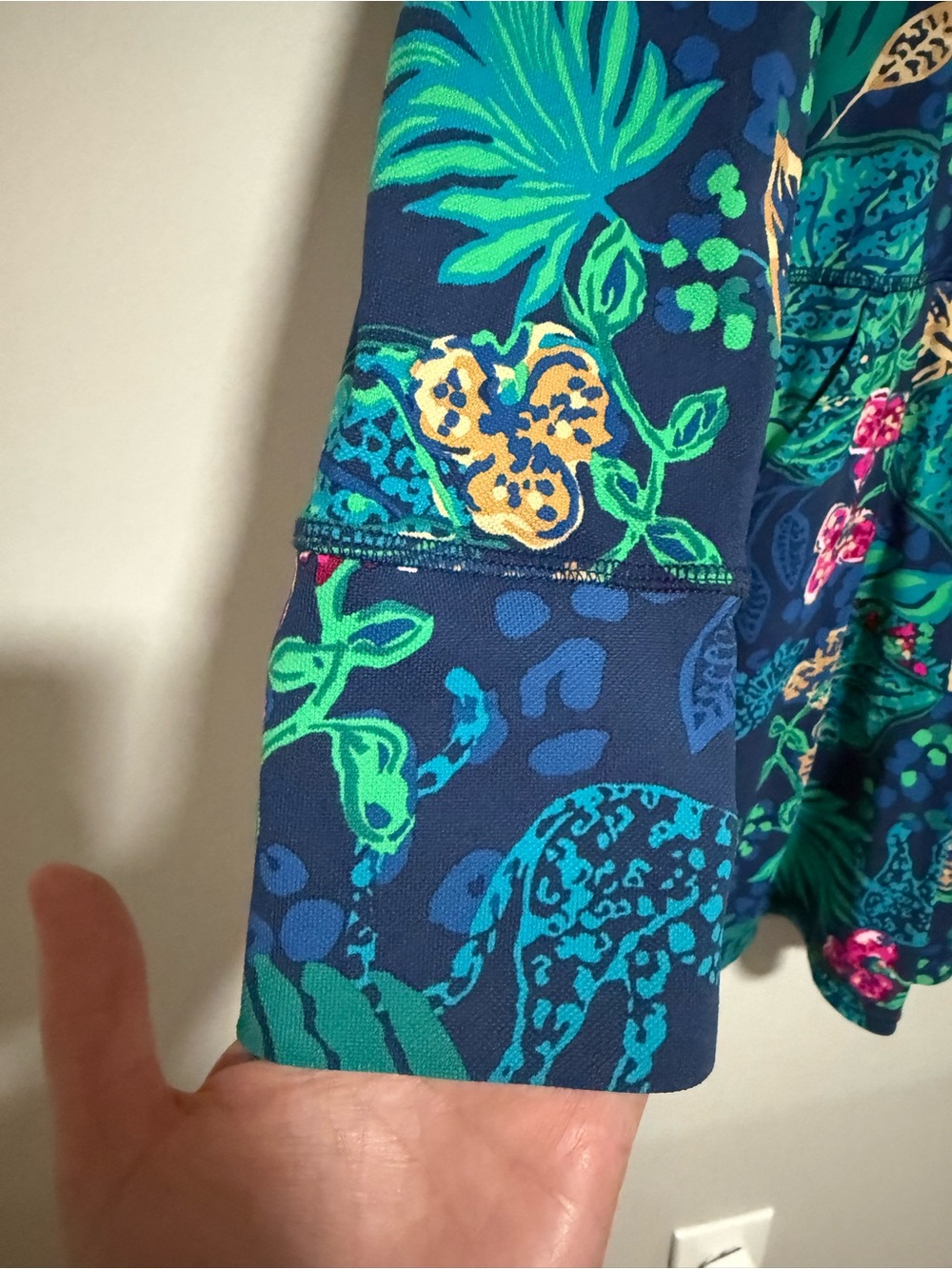 Lilly Pulitzer Luxletic Delmar Floral Blue Long Sleeve Athletic Dress Size Small - Picture 5 of 12